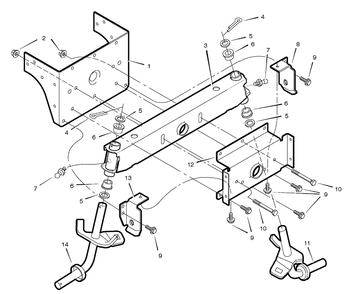 Front Axle Diagram and Parts List for 461005X68A 2004 Briggs and Stratton Lawn Tractor